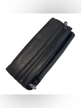 NWOT | Christopher Kon | Black Leather Fold-Over Clutch